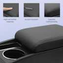 YJYWZH Car Armrest Box for Honda Fit Jazz Hatchback 2009-2013 Accessories Center Console Leather Arm Rest Double-Layer Storage Space with Cup Holder (Black Thread)