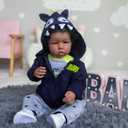 iCradle Reborn Baby Dolls Boy Black Biracial African American Realistic Newborn Baby Dolls Lifelike Ethnic Silicone Reborn Toddler Doll Toy Accessories Gift for Collection & Kids Age 3+