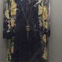 R&M Richards Women's Elegant Sheer Floral Jacket Dress W/Attached Necklace 16 Size