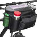 Large Bike Handlebar Bag,Large Bicycle Front Storage Pouch Bag,9 inch Transparent Pouch with Shoulder Strap