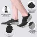 Cotton Cushioned Low Cut Running Socks for Men & Women, Ankle Socks Dark Grey 6 Pairs Arch Support Breathable (Gray)