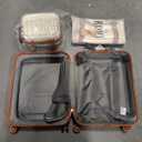 Kono Luggage Set 4 Piece Carry On Hardside Luggage with TSA Lock Spinner Wheels Lightweight PC+ABS Carry On Suitcase Cream White (Carry-On Travel Set (DB/TB/12/20"))