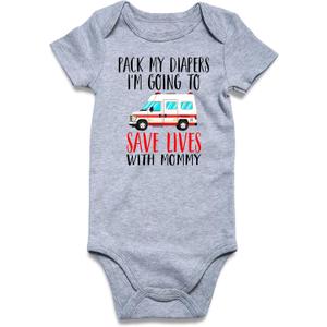 Loveternal Neutral Baby Girls Boys Cotton Romper Cute Saying Newborn Clothes 0-12 Months (Gray-22)