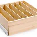 Pull Out Cabinet Organizer with Divider, 22''W21''D7''H Soft Close Wood Drawer for Kitchen Pantry, Finished, Heavy-Duty, Bottom Assembly (Wood Drawer Part Width is 21'')