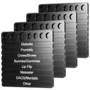 Chunful 4 Pcs Aesthetic Practitioner Syringe Tray with 8 Slots Label Vial Holder Tray Combination for Aestheticians and Nurses Syringe Storage Organizer (Black)