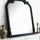 Black Arched Wall Mirror, Antique Baroque Wall Mirror Decoration, Fireplace/Entrance/Living Room/Bedroom/Kitchen/Farmhouse/Bathroom Home Decor(Black)