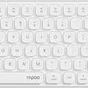 Rapoo 9010M Multi-Device Keyboard and Mouse Combo, 2.4GHz/Bluetooth 5.0/4.0 Wireless Keyboard & Mouse Set for Windows/Mac/Linux/Chrome, Support 4 Devices, Low-Profile Silent Click, Battery Powered (White)