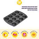 Wilton Gold Non-Stick Bakeware Muffin Pan - Baking Pan for Muffins & Cupcakes - Made Without PFAS, Dent Resistant & Dishwasher Friendly - Offers Even Heat Distribution - 10.5 x 15 x 2 Inches, 12 Cup