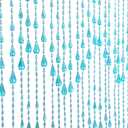 Crystal Beaded Curtain 35.5 x 79 Inches 45 Strands Acrylic Hanging Door Beads String Curtain Room Divider for Doorway Window Living Room Bedroom Decor, Wave Pattern - Teal