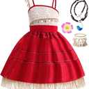 OFIHIDO Princess Costume for Girls,Princess Dress for Kids with Accessories,Halloween Costume for Girls Kids Dress Up 1
