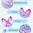 AIDEAONE Girls Swimsuit Two Piece Tankini Skirt Set with Boyshort Summer Beach Bathing Suit Size 6-14 (8-9 Years, C-pink Butterflies)