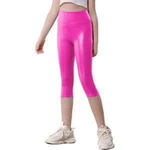 Capri Leggings for Girls 4t 5t Rose Casual Sparkle Cropped Tights Active Dance Pants
