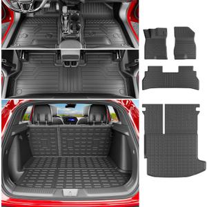 powoq Cargo Mat Compatible with 2024-2026 Chevy Trax Trunk Mat with Backrest Mat Back Seat Protector TPE Replacement for 2024 2025 2026 Chevy Trax Accessories (Trunk Mat with Backrest Mats)