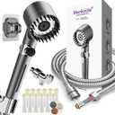 Filtered Shower Head with Handheld, 12 Replacement Filters for Hard Water & Chlorine Removal, 75" High Pressure Anti-Burst Hose, Power Wash for Deep Cleaning & One-Button Pause Switch for Kids & Pets