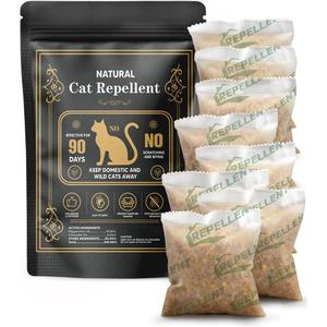 Cat Repellent Indoor & Outdoor, Cat Urine Deterrent, Cats Pee Repellant, Cat Scratch Deterrent for Furniture/Rug/Curtain, Keep Cats Out of Yard (1 Ounce (Pack of 8))