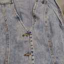 SHENHE Women's Denim Vest Button Down Sleeveless Jean Vest Top Y2K Cropped Denim Top Cowgirl Western Outfits (Medium, Blue)