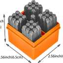 37-Piece Number and Letter Stamp Set 1/4 (6mm) (A-Z & 0-8 + Stars,use The 6 as a 9) CR-V Steel,Perfect for Most Stamping Applications