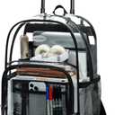 Rolling Clear Backpack Heavy Duty, 3-Stage Telescopic Handle Transparent Bookbag with wheels, See Through Backpack for College, Work, Travel