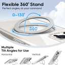 for iPhone 15 Pro Max Case 6.7-Inch with Magnetic 360° Ring Stand Compatible with MagSafe Crystal Clear Shockproof Protective Phone Cover 6.7" 2023, Clear