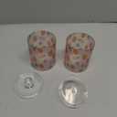 Kigai 2 Pack Apothecary Jars Cute Strawberry Qtip Holder Organizer Clear Airtight Container for Cotton Swabs Food Storage 14oz Plastic Jars with Lids (A1)