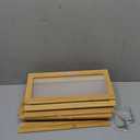 Bread Box for Kitchen Counter, Double Layer Large Bamboo Wood Bread Box, Bamboo Bread Storage Container with Wavy Acrylic Transparent Door 