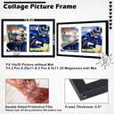 14x20 Double Sports Magazine Frame Display Two 8.5 x 11.25 or 8.25 x 11 Magazines with 2 Sizes Mat, or 14x20 Photos without Mat, Magazine Display Frame with Plexiglass for Wall Hanging, Black