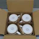 GBhome 15OZ Stackable Coffee Mugs, Ceramic Coffee Mugs with Texture Patterns for Man, Woman, Dad, Mom, Modern Coffee Mugs Set of 4 for Latte/ Cappuccino/ Cocoa. Dishwasher&Microwave Safe, Off White