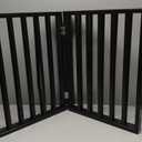 Pet Gate - 4-Panel Indoor Foldable Dog Fence for Stairs, Hallways, or Doorways - 72x24-Inch Wood Freestanding Dog Gates by PETMAKER (Black)