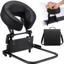 Home Mattress Top Massage Kit, Universal Massage Headrest for Bed, Adjustable Height up to 14.5", Deluxe Face Cradle Face Down Pillow, Home SPA Face Cushion Support Bracket with Portable Storage Bag (Black)