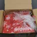 Cholemy Large Snowflake Gift Baskets Empty for Gifts to Fill 10 x 12 Inch Red Winter Cardboard Baskets with Transparent Bags Red Bows and Tags Sets for Winter Valentines Day Party Decorations(12 Set)