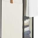 StorageWorks Slim Laundry Hamper with Flip Lid, Narrow Laundry Basket with Hooks, Breathable Mesh Clothes Organizer for Closet, Laundry Room, Bathroom, Beige