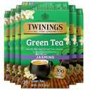 Twinings Green Tea with Jasmine Individually Wrapped Bags, 20 Count (Pack of 6), Fragrant Floral Scent, Caffeinated, Enjoy Hot or Iced, 120 Teabags (EXP 02/10/27)