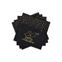 Gatherfun 80th Birthday Napkin Disposable Paper Napkins Black and Gold Party Decorations Tableware for Men Woman 80 Birthday Party（6.5X6.5in, 3-Ply, 40-Pack)