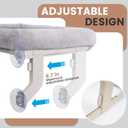 Window Sill Cat Perch with Large Bolster, Strong Metal Frame, Tool-Free, Easy to Assemble & Adjust, Suction Cups, Perfect for Window Sills, Bedside and Glass (Gray, Large)