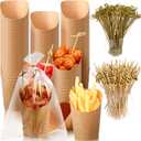 Charcuterie Cups Disposable Cocktail Picks Plastic Goodie Bags Set 12 oz Brown French Fry Cups Kraft Appetizer Cups Types Food Picks and Opp Bags for Party Supplies 