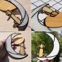 BOXCASA Loss of Dog Sympathy Gift,Stained Glass Dog on Moon for Suncatcher Gifts,Yellow Dog Memorial Gifts for Pet Loss Gifts,Pet Sympathy Gifts for Dogs,Pet Memorial Gifts