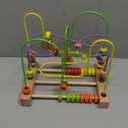 QZMTOY Wooden Toys for Toddlers, Bead Maze Toy for Toddlers with Colorful Animals Fruits Shapes, Educational Counting Learning Circle Toys for Kids, Classic Gifts for Boys Girls Baby