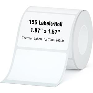 4 x HPRT Thermal Labels 1.97" x 1.57"(50x40 mm) Waterproof Sticker Paper, Thermal Tape for HPRT T20/T260LR Label Maker, Compatible with Rollo, Phomemo, iDPRT & MUNBYN, 155 Labels/Roll