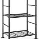 Sakugi Storage Shelves - 3 Tier Shelf Organizer, Sturdy Metal Garage Shelving with Adjustable Leveling Feet, Space-Saving Shelves Organizer for Pantry, Laundry, Kitchen (18" x 12" x 30", Black)