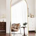 Full Length Mirror, 71"x30" Arched Floor Length Mirror, Oversized Standing Mirror, Hanging or Leaning Against Wall Mounted Mirrors, Large Full Body Mirrors with Aluminum Frame for Bedroom (Gold)