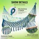 Portable Hammock, Bohemian Hammock,2person Hammock,for Suitable,Patio,Beach,Backyard,Garden,Cyan 79 * 59