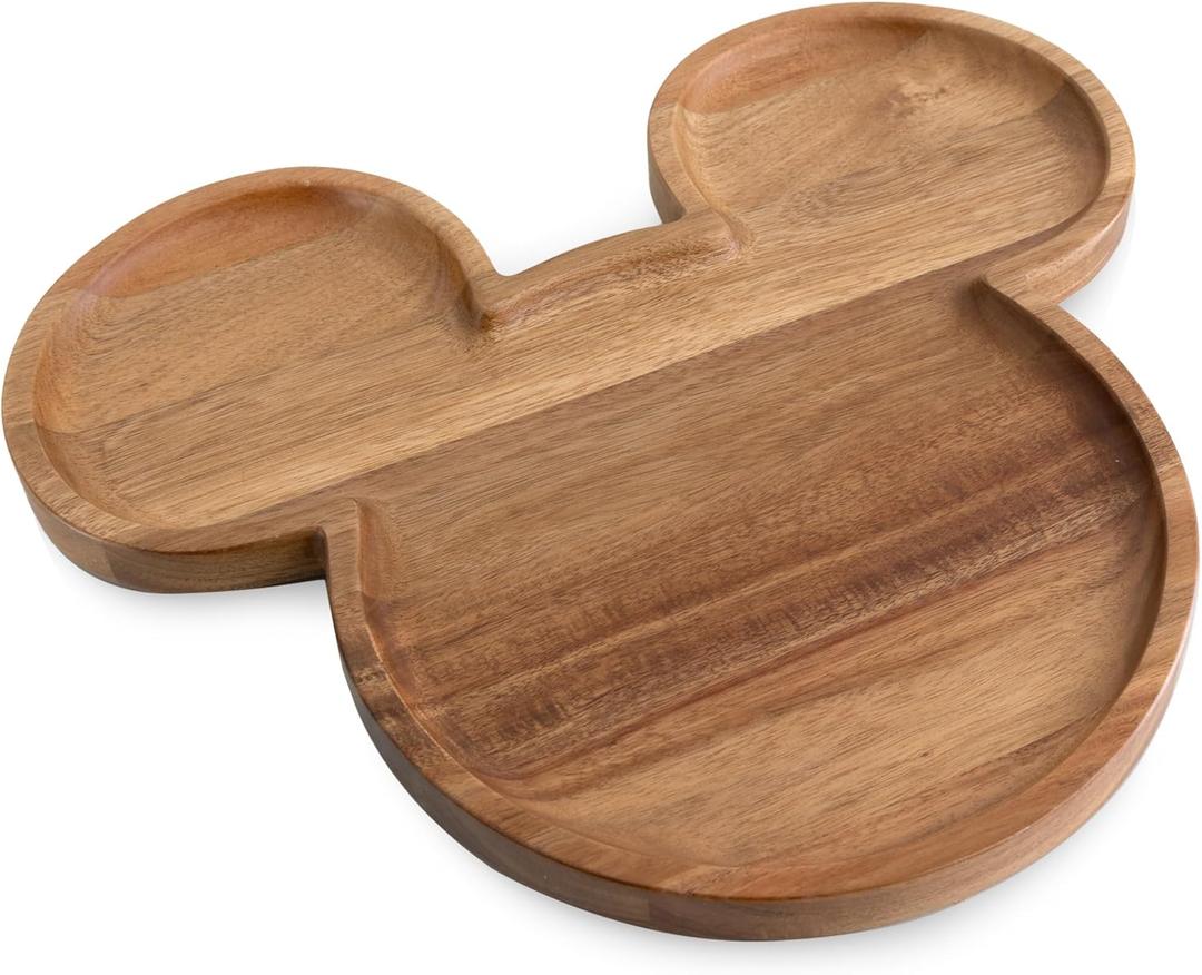 PICNIC TIME Disney Mickey Mouse 16" Acacia Serving Board with Groove, (Acacia Wood)