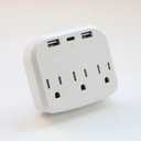 Cruise Power Strip Cruise Approved with 2 USB & 1 C,Flat Wall Plug，Cruise Ship Power Strip,Non Surge Protection Outlet Extender for Cruise Ship Must-Haves, Home, Office, White