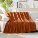 60x80 Inch Rust Twin Blanket - Soft & Fluffy Fleece, Cute & Aesthetic, Perfect for Sofa, Couch, Chair, Bed, Living Room & Bedroom, All-Season Use, Plush & Cozy Decorative Blanket