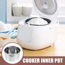 Baluue Stainless Steel Rice Cooker Inner Pot, 4L, Widely Compatible, Easy Clean, Suitable for Home Use, Silver, Household Rice Cooker Inner Pot, 8.66x8.66x5.19 Inches