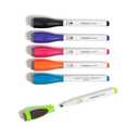 U Brands Fine Tip Dry Erase Markers with Eraser, Low Odor Whiteboard Markers Fine Tip, Assorted Bright Colors, Set of 6