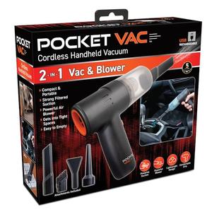 Pocket Vac Handheld Vacuum Compact Wireless Vacuum Cleaner, Lightweight Hand Held Vacuuming for Home Kitchen Car Corner Upholstery Pet Hair Dust Crumbs Cleaning