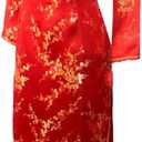 7Fairy Women's Wedding Red Floral Long Sleeve Chinese Dress Cheongsam (8)
