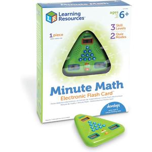 Learning Resources Minute Math Electronic Flash Card - Classroom Must Haves, Homeschool Supplies, Math Manipulatives, Multiplication Chart, Educational Toys for Toddlers, Back to School