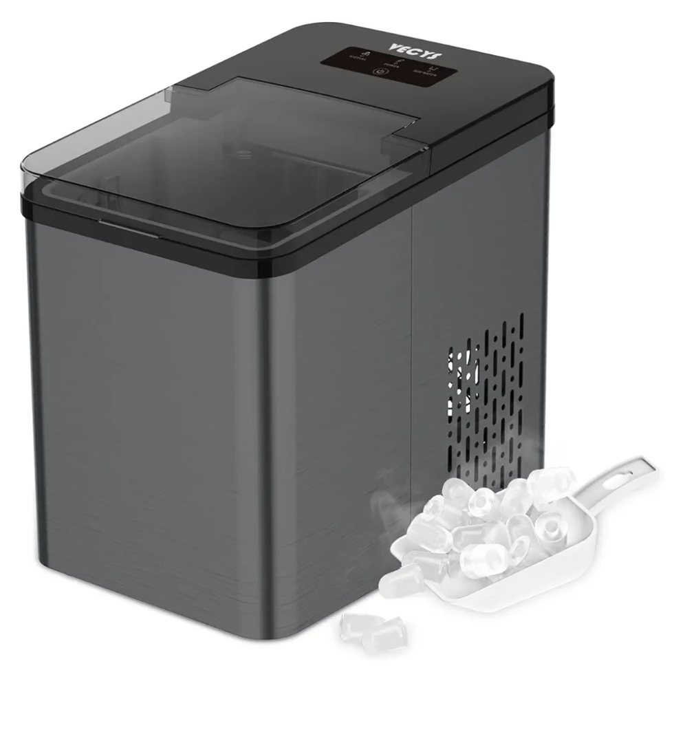 VECYS Upgraded Ice Maker, Premium Countertop Ice Machine 26LBS Daily Ice Making Capacity and Self-Clean Function with Ice Scoop and Basket, Black VECYS Upgraded Ice Maker, Premium Countertop Ice Machine 26LBS Daily Ice Making Capacity and Self-Clean Function with Ice Scoop and Basket, Black